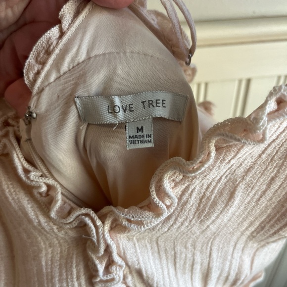 Tan/Cream Ruffle Mini Dress - Picture 3 of 4